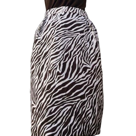 Attention Zebra Print Pencil Skirt Size 14 NWT Pockets - Picture 1 of 4